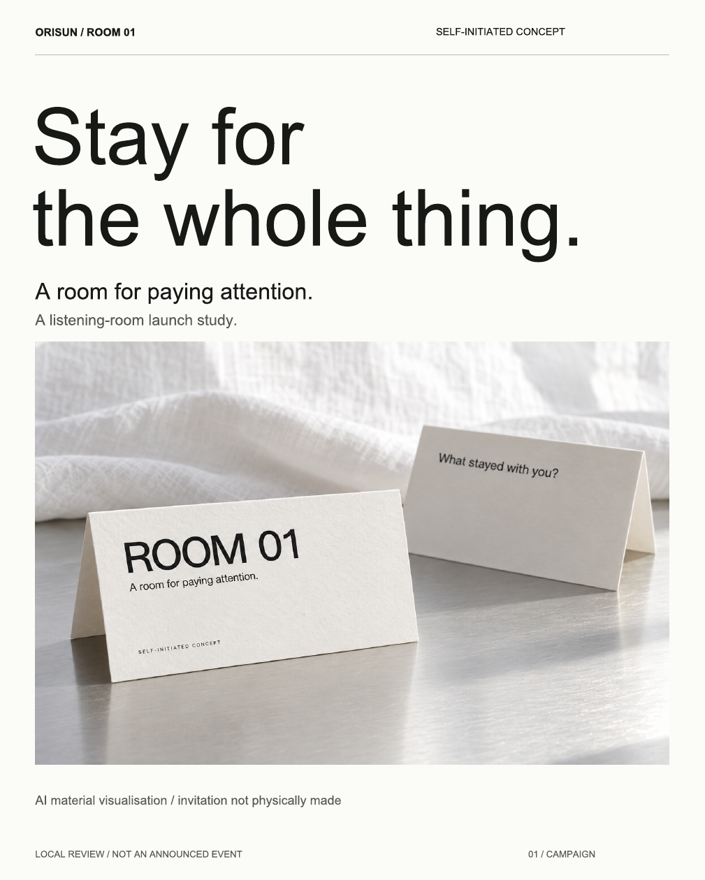 ROOM 01 concept visual: a room-based listening concept